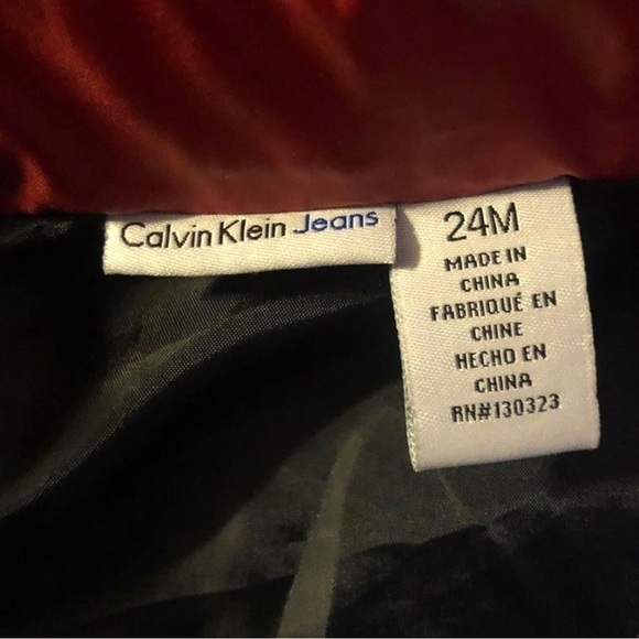 Calvin Klein Jeans Polyester Red/Black Puffer Vest Size 24M - Picture 5 of 7
